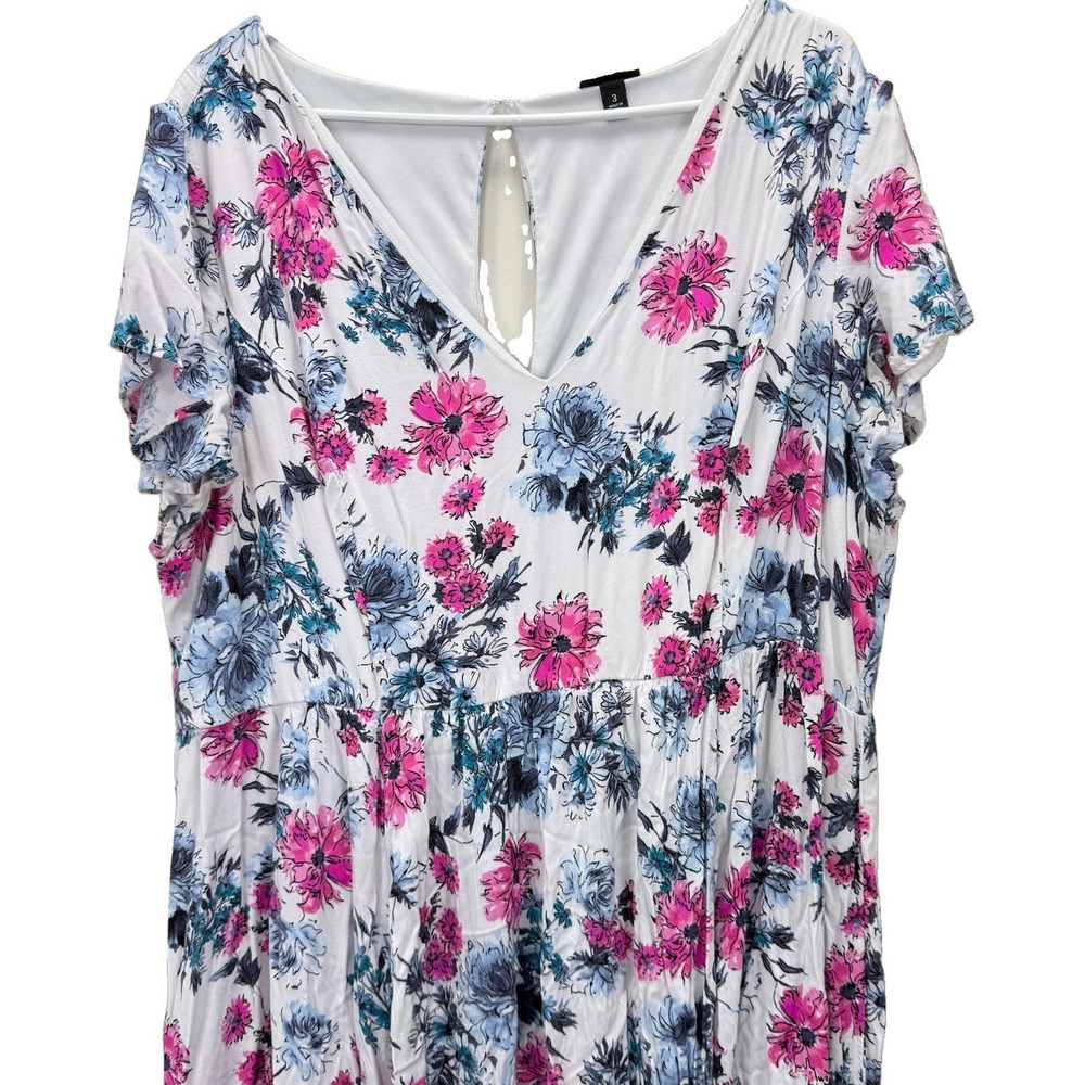 Torrid Colorful Floral Challis Wrap Maxi Dress Feminine Romantic Flowy Size 3X - Picture 5 of 9